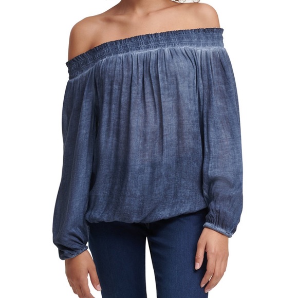 Tommy Hilfiger Tops - Women’s Tommy Hilfiger Off The Shoulders Blue Top